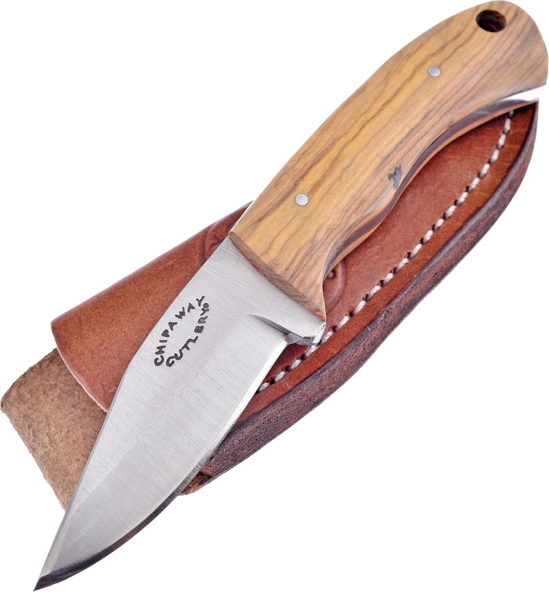 Frost Cutlery Skinner Fixed Knife 2.75" Satin Finish Stainless Blade Olive Wood Handle W018OW -Frost Cutlery - Survivor Hand Precision Knives & Outdoor Gear Store