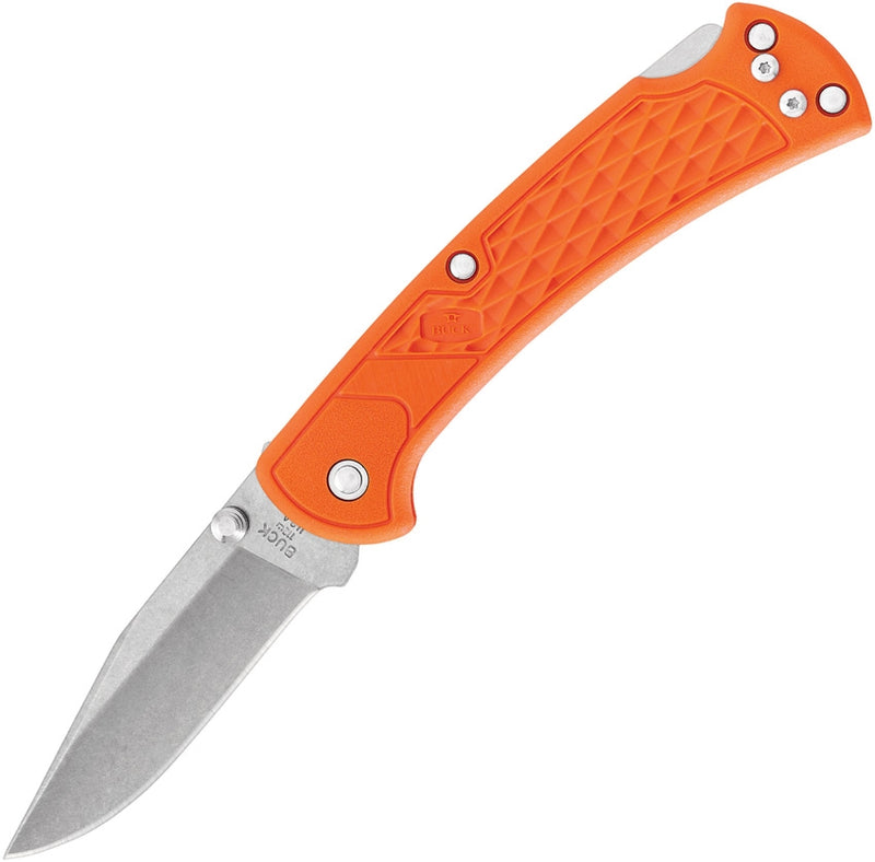 Buck Slim Select Lockback Folding Knife 3" 420HC Steel Blade Orange Nylon Handle 112ORS -Buck - Survivor Hand Precision Knives & Outdoor Gear Store