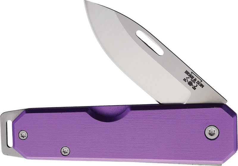 Bear & Son Slip Joint Folding Knife 2.38" High Carbon Steel Blade Purple Aluminum Handle 110PL -Bear & Son - Survivor Hand Precision Knives & Outdoor Gear Store