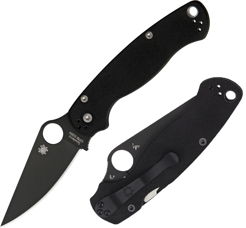 Spyderco Para Military2 Folding Knife 3.42" Black CPMS30V Steel Blade G10 Handle 81GPBK2 -Spyderco - Survivor Hand Precision Knives & Outdoor Gear Store