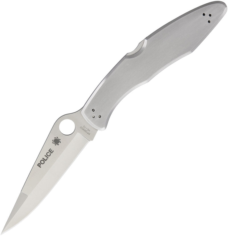 Spyderco Police Folding Pocket Knife 4.15" VG10 Steel Blade Stainless Handle SC7P -Spyderco - Survivor Hand Precision Knives & Outdoor Gear Store