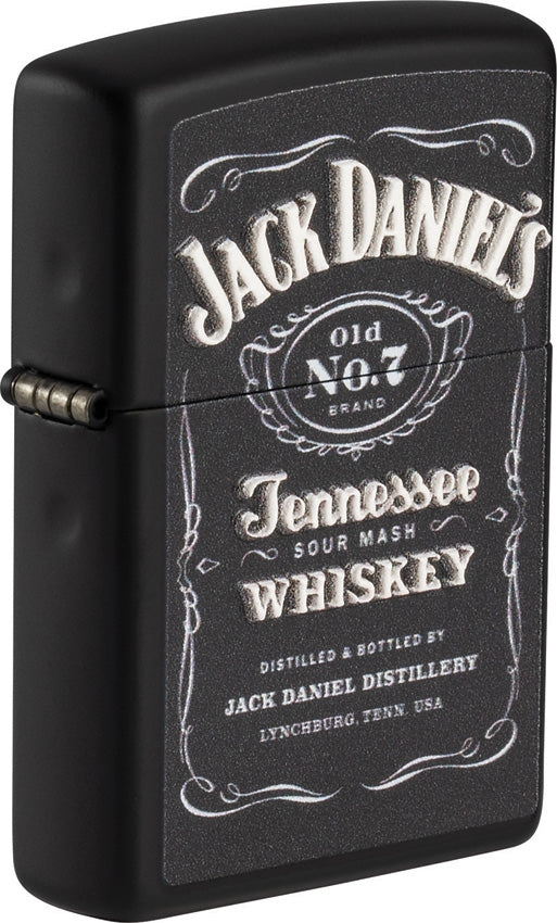 Zippo Jack Daniels Lighter Black Matte All Metal Construction Dimensions: 1.44" x 2.25" 17093 -Zippo - Survivor Hand Precision Knives & Outdoor Gear Store