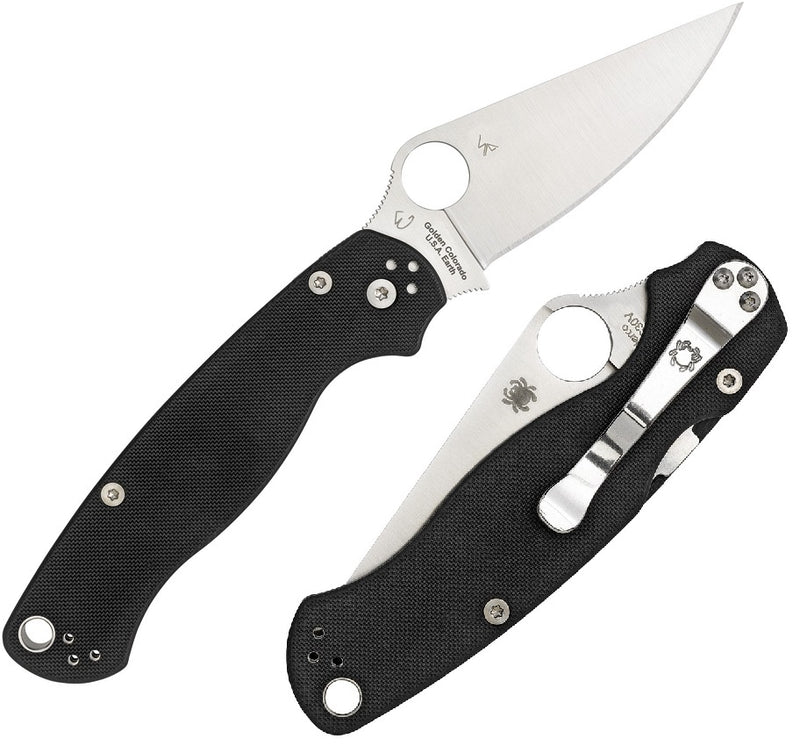 Spyderco Para Military Folding Knife 3.5" CPM S30V Stainless Blade Black G10 Handle 81GPLE2 -Spyderco - Survivor Hand Precision Knives & Outdoor Gear Store