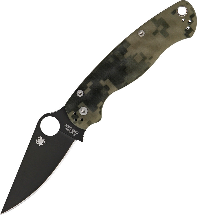 Spyderco Para Military 2 Folding Knife 3.5" CPM S30V Steel Blade Camo G10 Handle 81GPCMOBK2 -Spyderco - Survivor Hand Precision Knives & Outdoor Gear Store