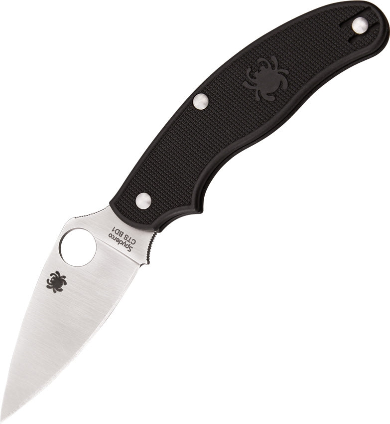 Spyderco UK Penknife 2.93" CTS BD1 Steel Leaf Shaped Blade Black FRN Handle 94PBK -Spyderco - Survivor Hand Precision Knives & Outdoor Gear Store