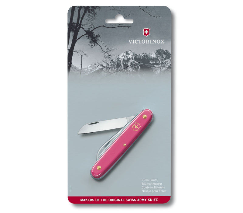 Victorinox Floral Folding Knife 2.5" Stainless Steel Sheepsfoot Blade Pink Composition Handle 3905053 -Victorinox - Survivor Hand Precision Knives & Outdoor Gear Store