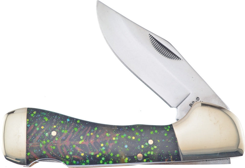 Frost Cutlery Choctaw Folding Knife 3.5" Stainless Blade Glitter Resin Handle W405TR -Frost Cutlery - Survivor Hand Precision Knives & Outdoor Gear Store