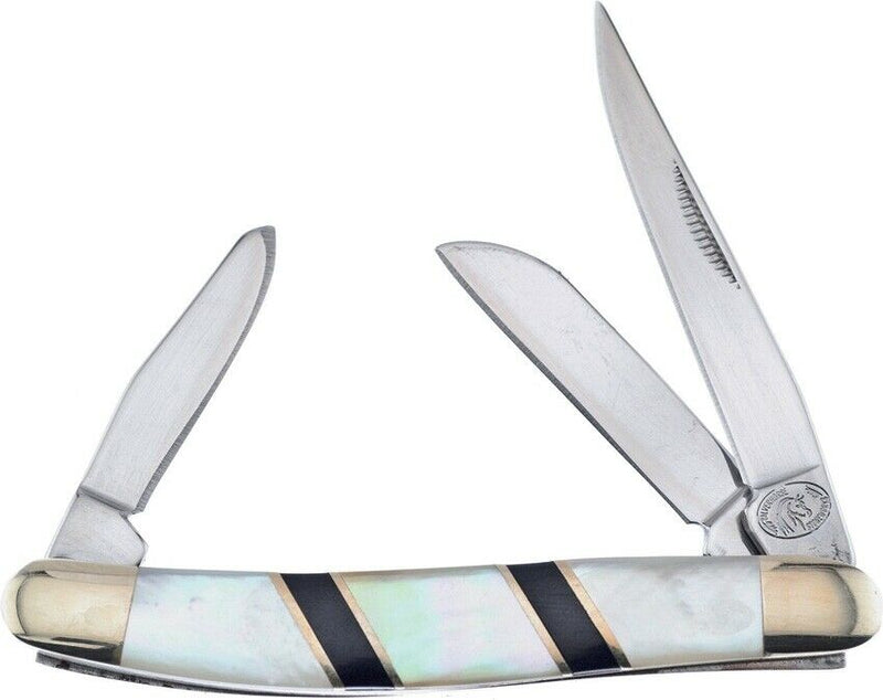 Frost Cutlery Stockman Pocket Knife Stainless Steel Blades Mother Of Pearl Handle HS509BMOP -Frost Cutlery - Survivor Hand Precision Knives & Outdoor Gear Store