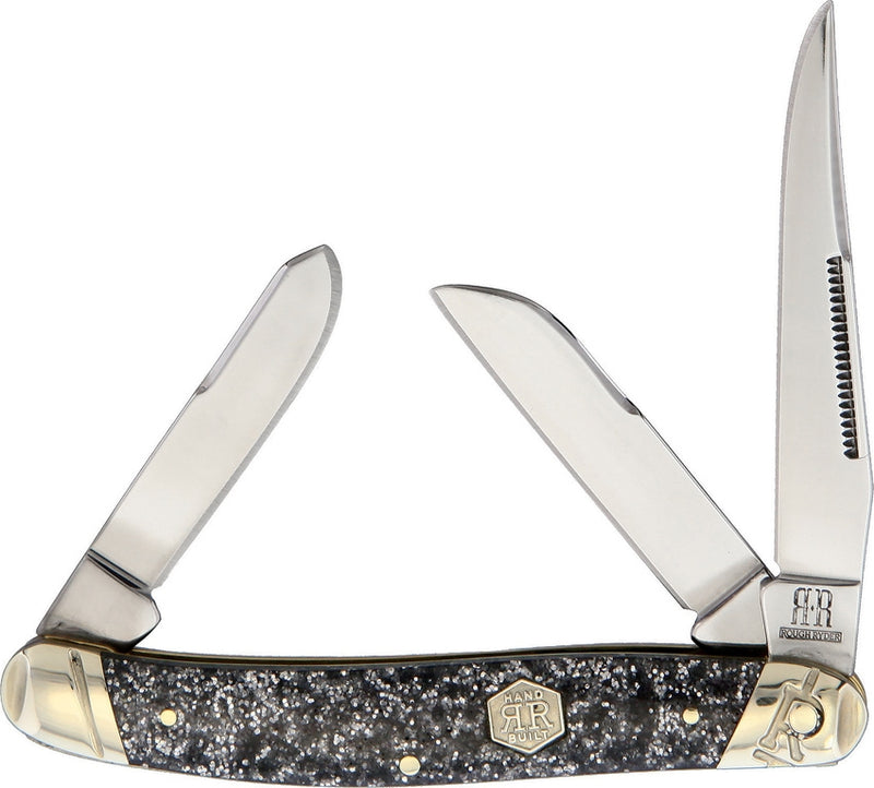 Rough Ryder Sparkle Stockman Pocket Knife Stainless Steel Blades Glitter Synthetic Handle 2010 -Rough Ryder - Survivor Hand Precision Knives & Outdoor Gear Store