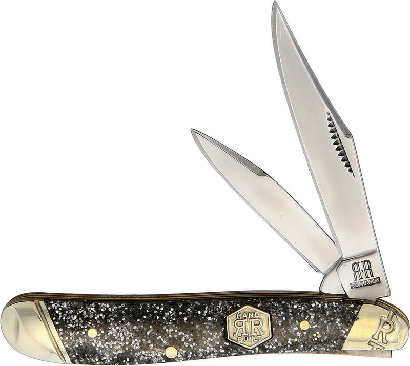 Rough Ryder Silver Sparkle Pocket Knife Stainless Steel Blades Synthetic Handle 2013 -Rough Ryder - Survivor Hand Precision Knives & Outdoor Gear Store