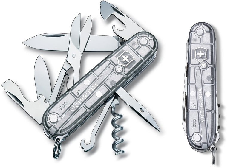 Victorinox Climber Pocket Knife Stainless Steel Blades Silver Translucent ABS Handle 13703T7033X1 -Victorinox - Survivor Hand Precision Knives & Outdoor Gear Store