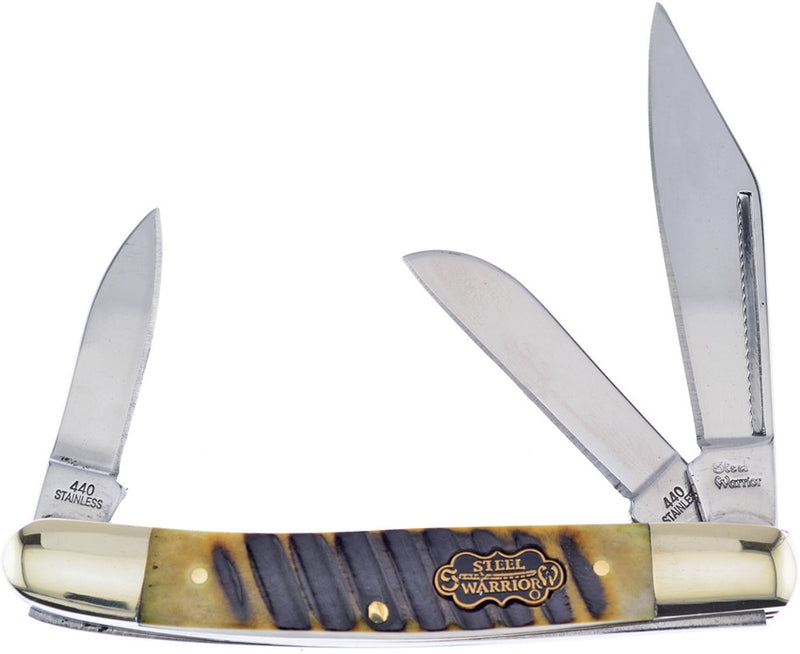 Frost Cutlery Wrangler Pocket Knife Stainless Steel Blades Jigged Bone Handle W112BRJS -Frost Cutlery - Survivor Hand Precision Knives & Outdoor Gear Store