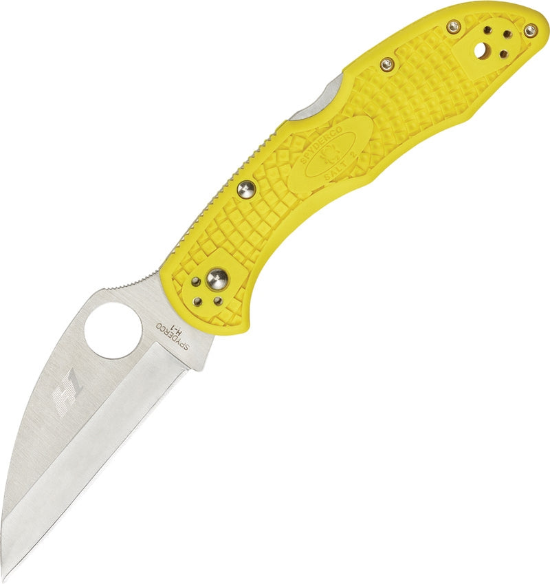 Spyderco Salt 2 Lockback Folding Knife 3" H1 Steel Blade Yellow FRN Handle 88PWCYL2 -Spyderco - Survivor Hand Precision Knives & Outdoor Gear Store