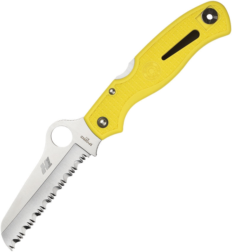 Spyderco Atlantic Salt Knife 3.68" Serrated H-1 Steel Blade Yellow FRN Handle -Spyderco - Survivor Hand Precision Knives & Outdoor Gear Store