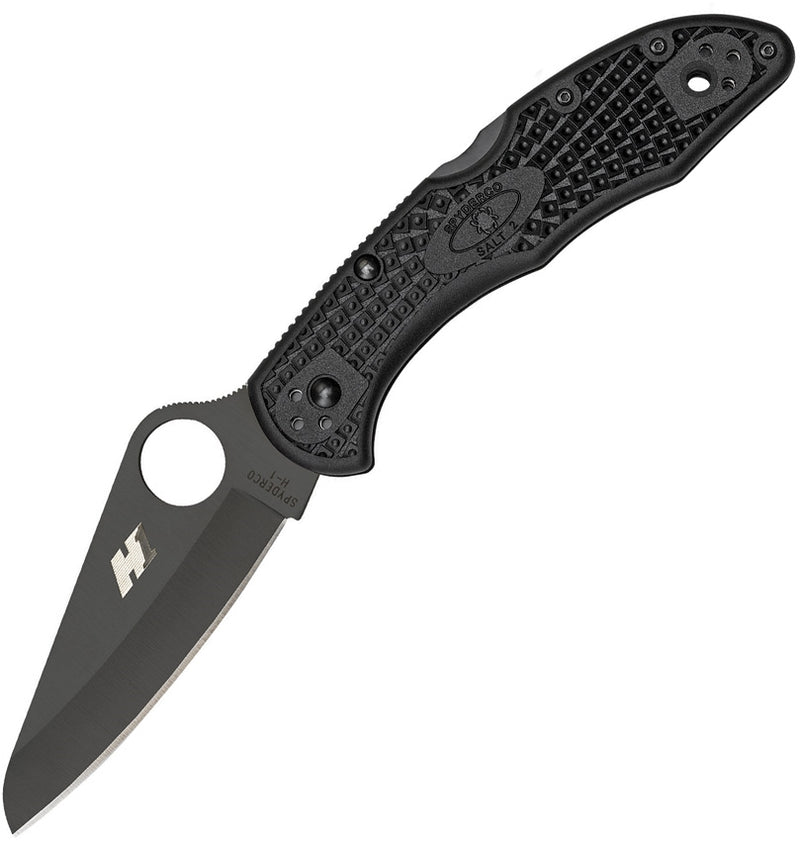 Spyderco Salt 2 Knife 3" Black H-1 Steel Blade Black FRN Handle 88PBBK2 -Spyderco - Survivor Hand Precision Knives & Outdoor Gear Store