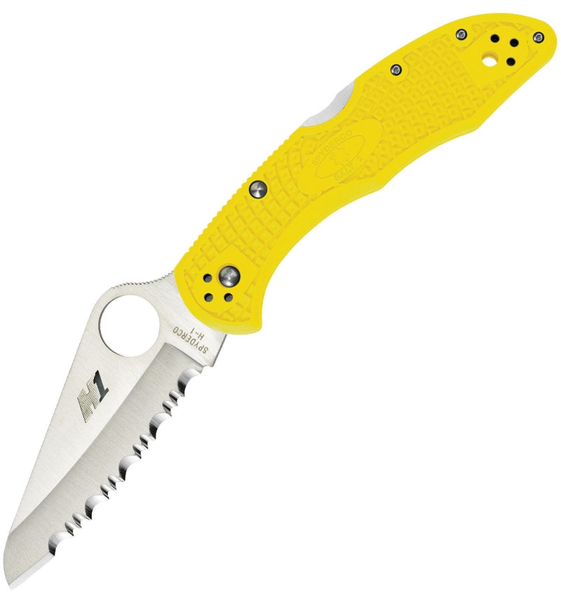 Spyderco Salt 2 Folding Knife 3" H1 Steel Serrated Blade Yellow Textured FRN Handle 88SYL2 -Spyderco - Survivor Hand Precision Knives & Outdoor Gear Store