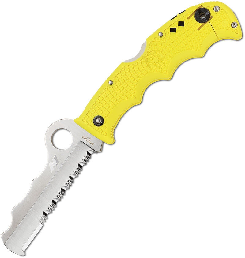 Spyderco Assist Salt 3.75" Part Serrated H1 Steel Blade w/Safety Tip Yellow FRN Handle 79PSYL -Spyderco - Survivor Hand Precision Knives & Outdoor Gear Store