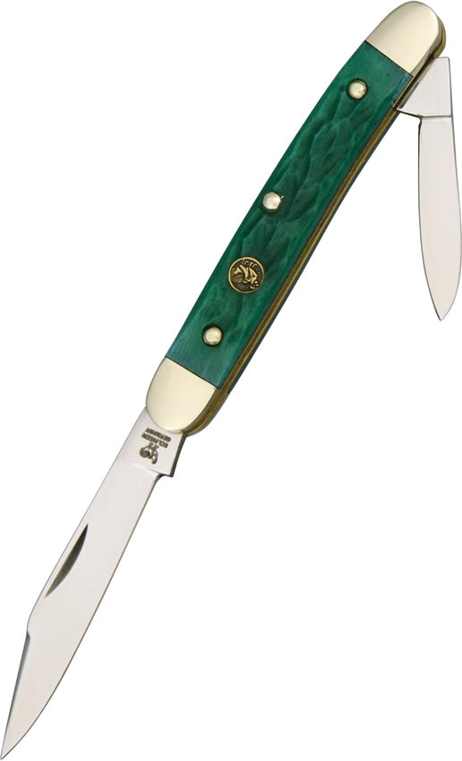 Hen & Rooster Pocket Knife Stainless Steel Clip And Pen Blades Green Pick Bone Handle 302GPB -Hen & Rooster - Survivor Hand Precision Knives & Outdoor Gear Store