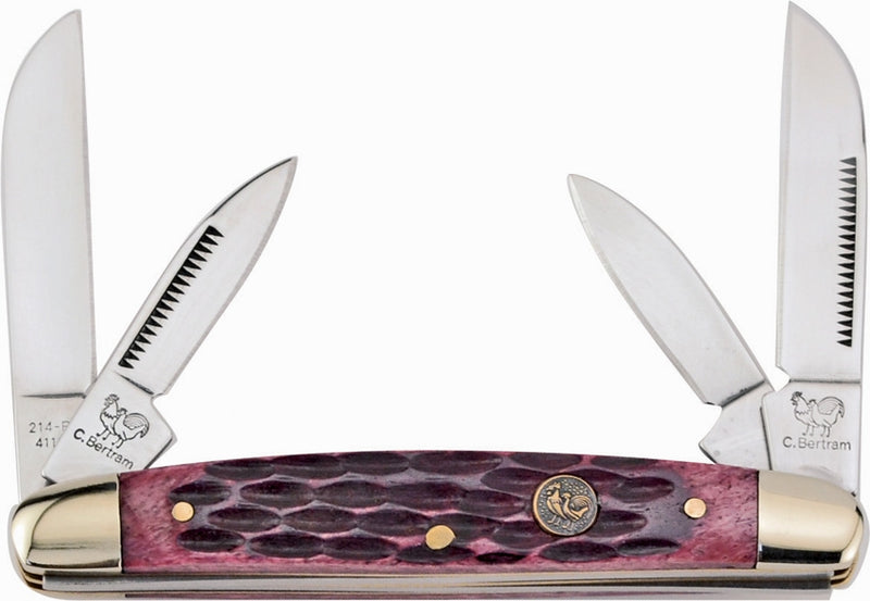 Hen & Rooster Congress Pocket Knife Stainless Steel Blades Red Pick Bone Handle 214RPB -Hen & Rooster - Survivor Hand Precision Knives & Outdoor Gear Store