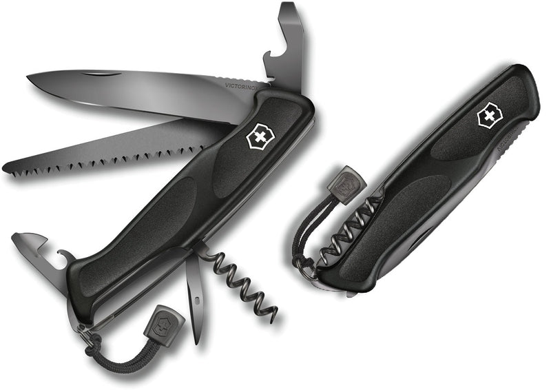 Victorinox Ranger Grip 55 Pocket Knife Stainless Steel Blades Black ABS Handle 09563C31P -Victorinox - Survivor Hand Precision Knives & Outdoor Gear Store