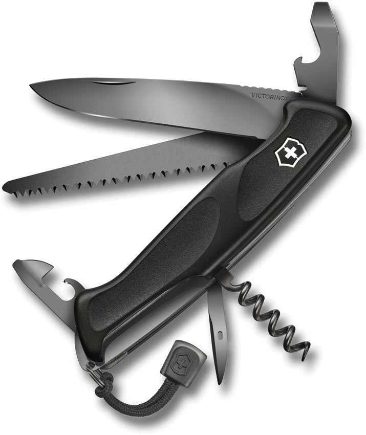 Victorinox Ranger Grip 55 Pocket Knife Stainless Steel Blades Black ABS Handle 09563C31P -Victorinox - Survivor Hand Precision Knives & Outdoor Gear Store