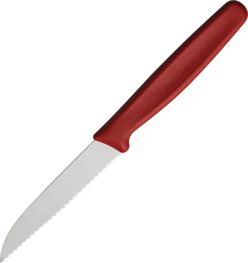 Victorinox Paring Knife 3.25" Serrated Stainless Blade Red Polypropylene Handle 67431 -Victorinox - Survivor Hand Precision Knives & Outdoor Gear Store