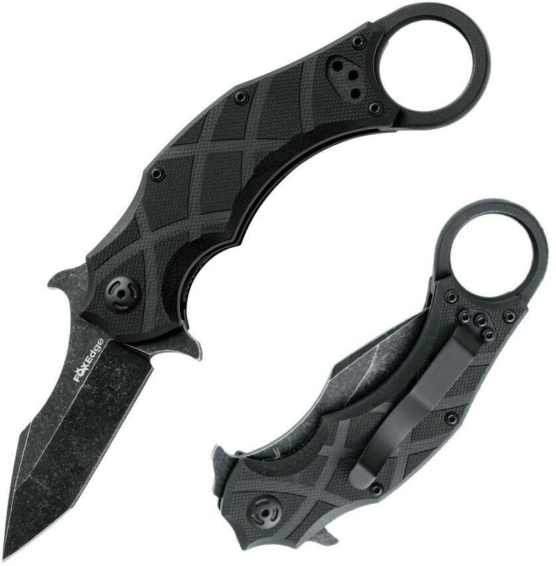 Fox Edge The Claw Folding Knife 2.5" 8Cr13MoV Steel Blade Black G10 Handle 014 -Fox Edge - Survivor Hand Precision Knives & Outdoor Gear Store