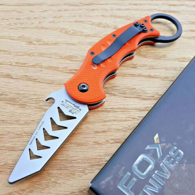 Fox Dart Trainer Folding Knife 2.5" UNSHARPENED 420C Steel Blade Orange G10 Handle 597TK -Fox - Survivor Hand Precision Knives & Outdoor Gear Store