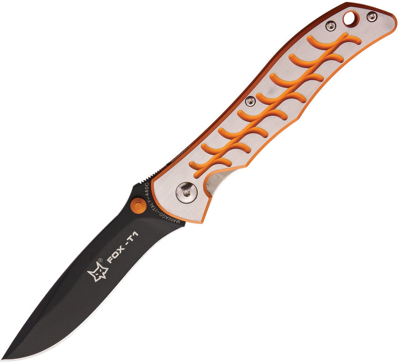 Fox Terzuola T1 Linerlock Folding Knife 3.13" 440C Steel Blade Orange Aluminum Handle T11ORANGE -Fox - Survivor Hand Precision Knives & Outdoor Gear Store