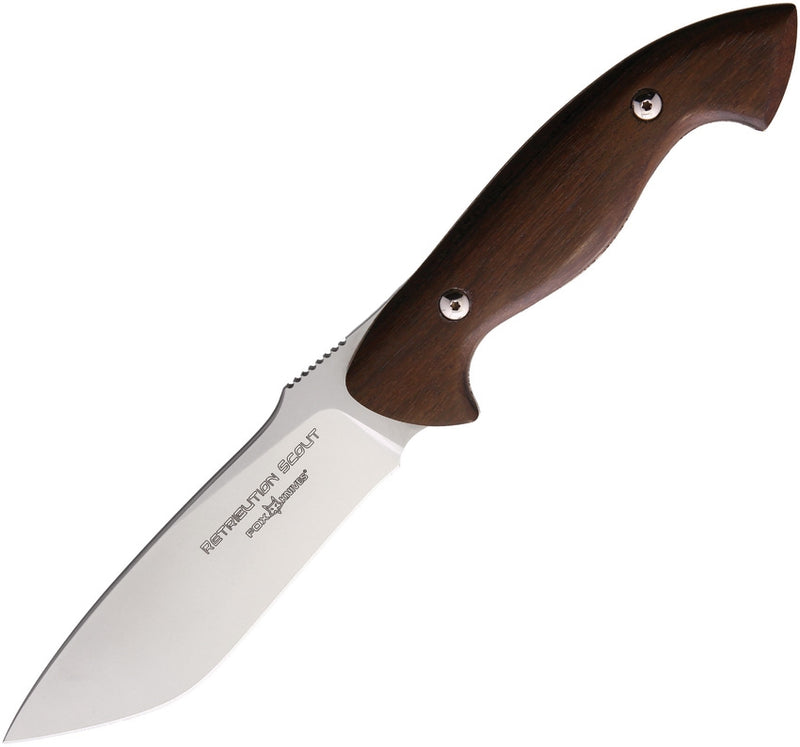 Fox Retribution Scout Fixed Knife 5.13" N690 Steel Blade Ziricote Wood Handle 600W -Fox - Survivor Hand Precision Knives & Outdoor Gear Store