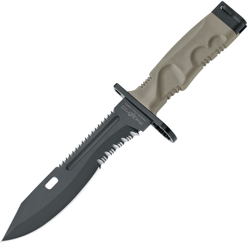 Fox Leonida Combat Fixed Knife 7.25" N690 Steel Blade Desert Tan Forprene Handle 0193000 -Fox - Survivor Hand Precision Knives & Outdoor Gear Store
