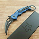 Fox Karambit Folding Knife 3" N690 Steel Blade Blue G10 / Carbon Fiber Handle 479BLT -Fox - Survivor Hand Precision Knives & Outdoor Gear Store