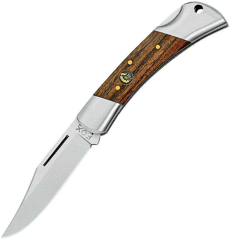 Fox Win Lockback Folding Knife 2.75" 440 Steel Clip Point Blade Brown Wood Handle 581 -Fox - Survivor Hand Precision Knives & Outdoor Gear Store