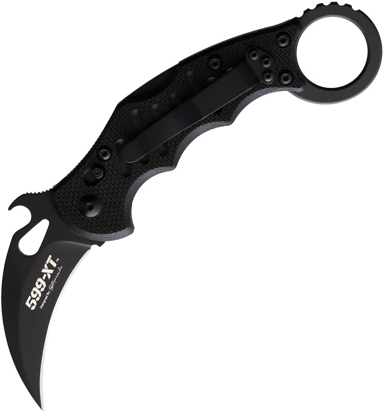 Fox Karambit Lockback Folding Knife 2.5" N690 Steel Blade Black Grooved G10 Handle 599XT -Fox - Survivor Hand Precision Knives & Outdoor Gear Store