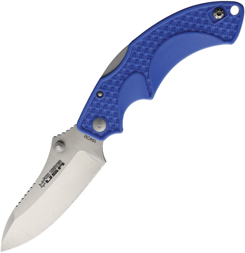 Fox Amico Lockback Folding Knife 3.63" 154CM Steel Blade Blue Textured Nylon Handle KUAMIDPBLU -Fox - Survivor Hand Precision Knives & Outdoor Gear Store