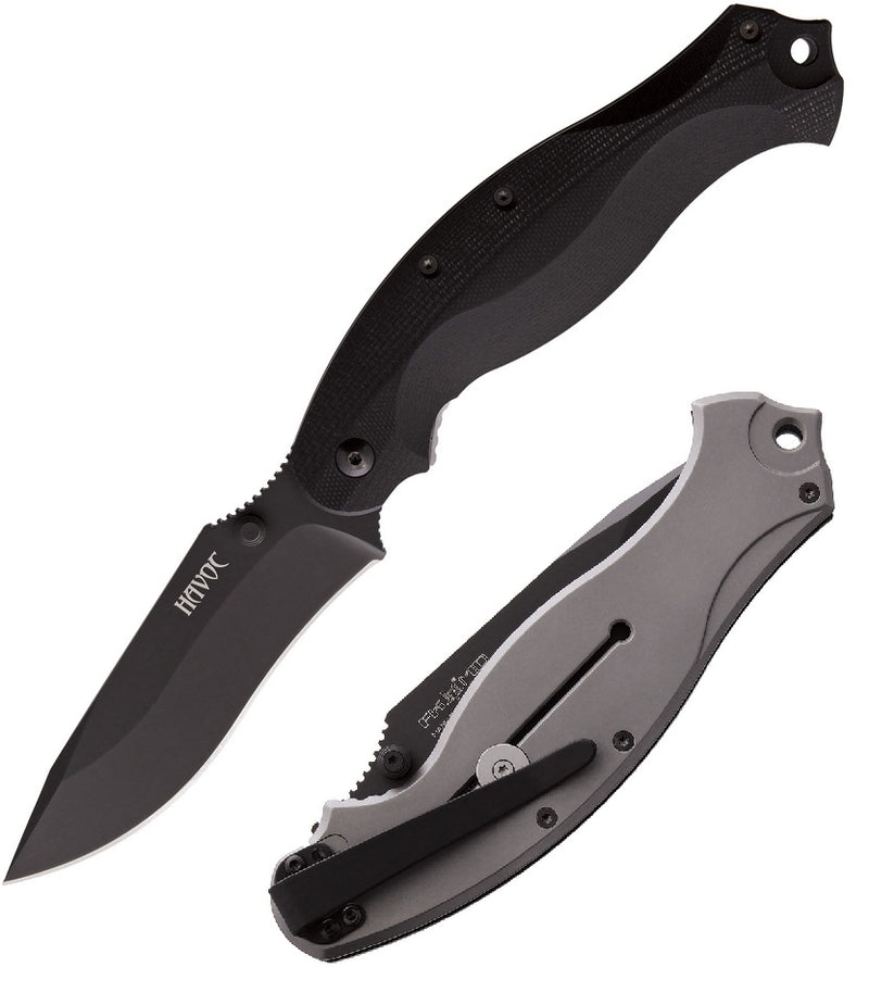 Fox Havoc Framelock Folding Knife 4" Bohler N690 Steel Blade Black G10 Handle KUHV02TIB -Fox - Survivor Hand Precision Knives & Outdoor Gear Store