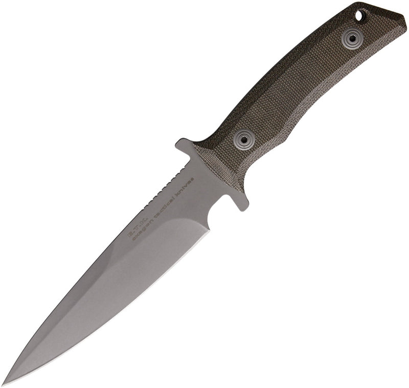 Fox Exagon Tactical Fixed Knife 5.5" 440C Steel Blade Green Canvas Micarta Handle 1665TK -Fox - Survivor Hand Precision Knives & Outdoor Gear Store