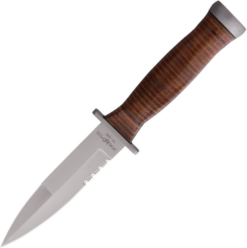 Fox Marine Combat Fixed Knife 5.13" 440C Steel Blade Stacked Leather Handle 1682 -Fox - Survivor Hand Precision Knives & Outdoor Gear Store