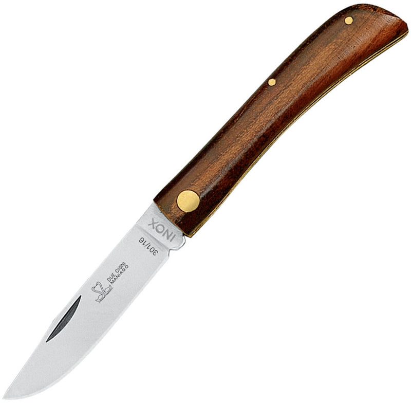 Fox Gardening Folding Knife Satin Finish Stainless Steel Blade Brown Wood Handle 30116B -Fox - Survivor Hand Precision Knives & Outdoor Gear Store