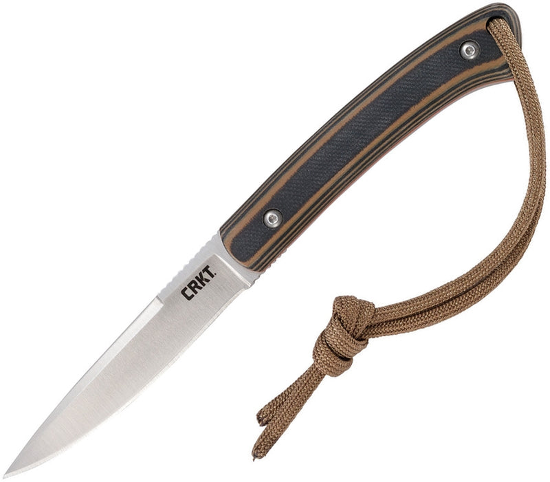 CRKT Biwa Fixed Knife 3" 8Cr13MoV Steel Full Tang Blade Black / Brown G10 Handle 2382 -CRKT - Survivor Hand Precision Knives & Outdoor Gear Store