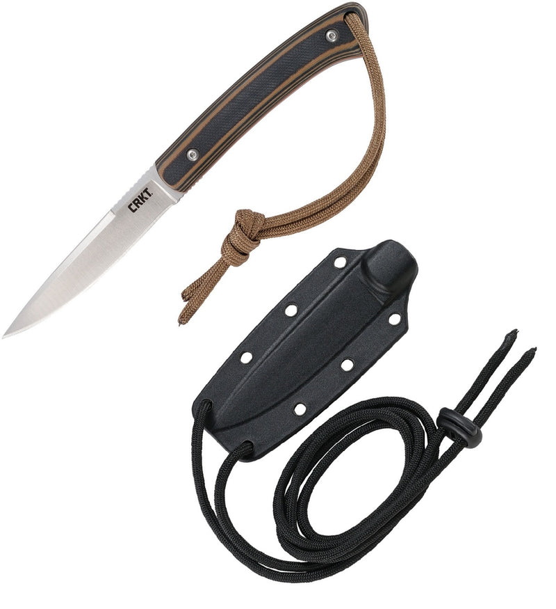 CRKT Biwa Fixed Knife 3" 8Cr13MoV Steel Full Tang Blade Black / Brown G10 Handle 2382 -CRKT - Survivor Hand Precision Knives & Outdoor Gear Store