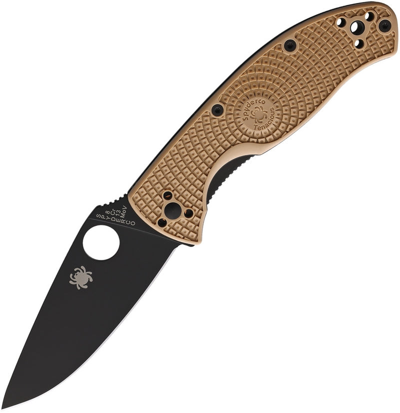 Spyderco Tenacious LWT Tan Folding Knife 3.38" 8Cr13MoV Steel Blade FRN Handle 122PTNBK -Spyderco - Survivor Hand Precision Knives & Outdoor Gear Store