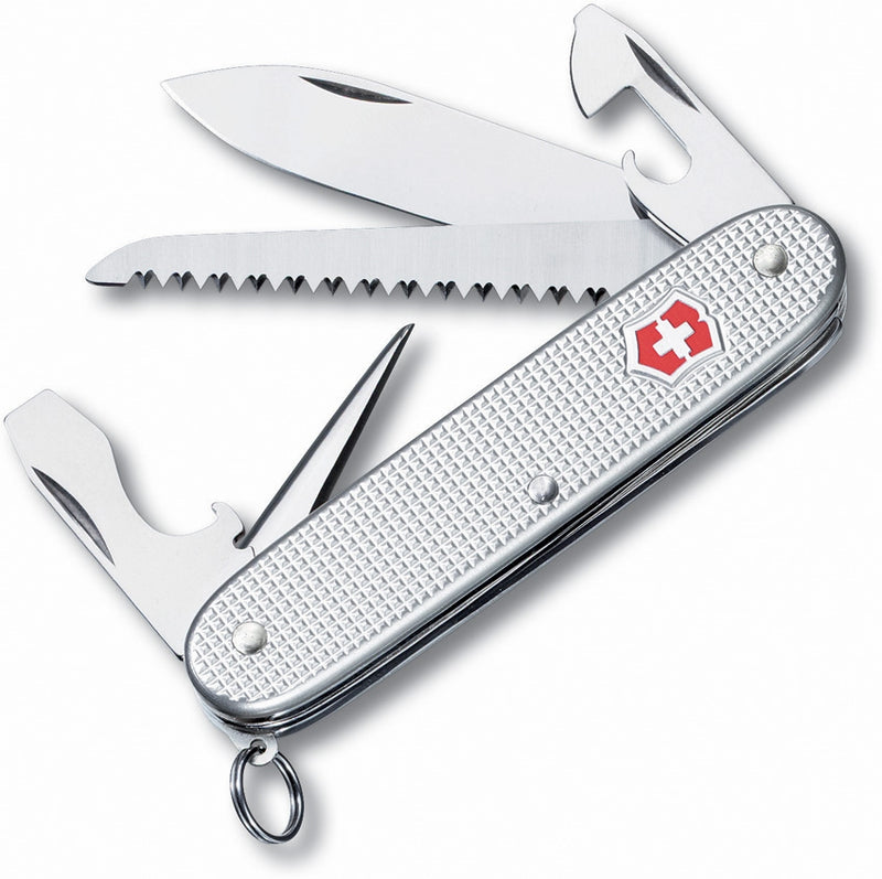 Victorinox Farmer Pocket Knife Stainless Steel Blade Silver Alox Handle 0824126X2 -Victorinox - Survivor Hand Precision Knives & Outdoor Gear Store