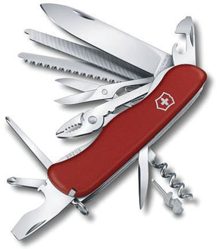 Victorinox Work Champ Multi Tool Knife Stainless Steel Blade Red Polymer Handle 08564 -Victorinox - Survivor Hand Precision Knives & Outdoor Gear Store