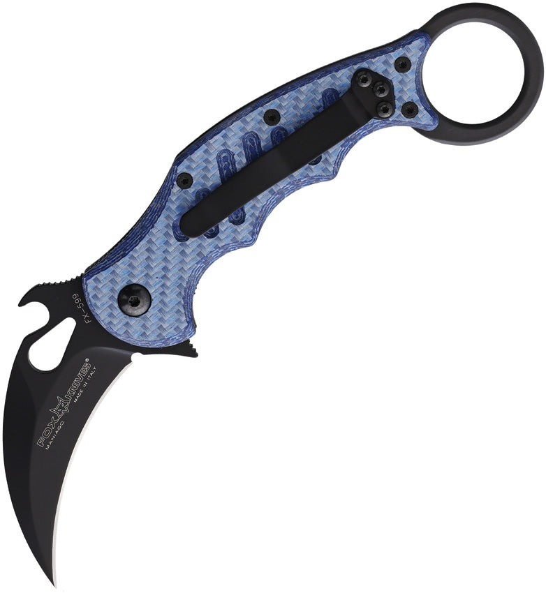 Fox Karambit Framelock Folding Knife 2.5" Stainless Steel Blade Blue G10 Handle 599BLT -Fox - Survivor Hand Precision Knives & Outdoor Gear Store