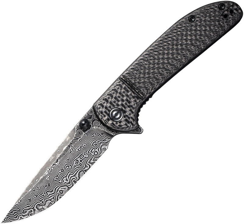 Civivi Badlands Vagabond Folding Knife 3.25" Damascus Steel Blade Carbon Fiber Handle C2019DS1 -Civivi - Survivor Hand Precision Knives & Outdoor Gear Store