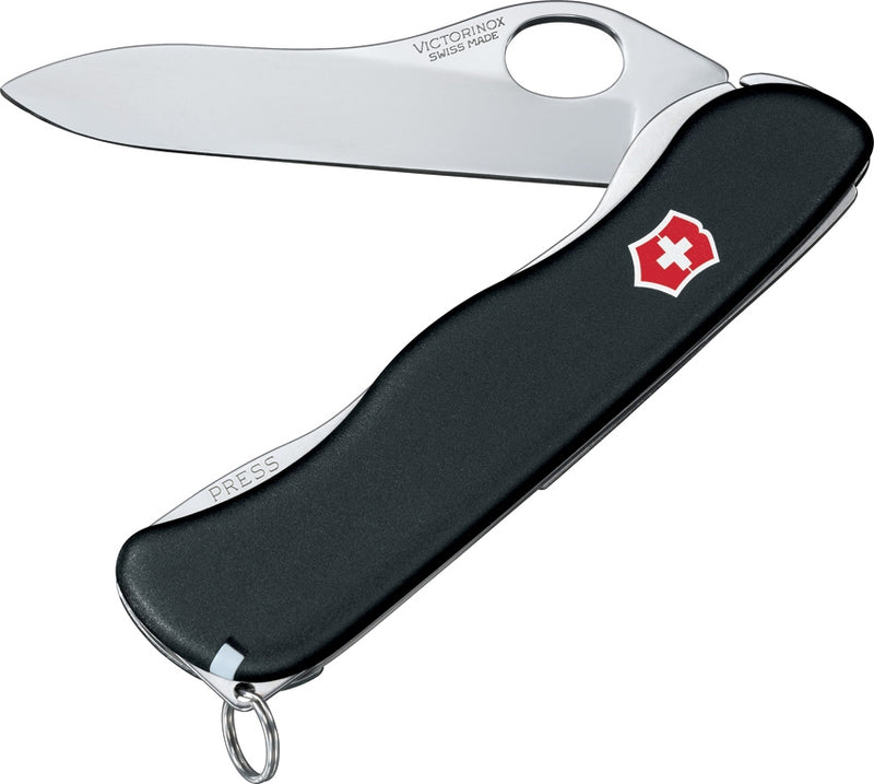 Victorinox One Hand Sentinel Folding Knife Stainless Steel Blade Black Fibrox Handle 08416M3X2 -Victorinox - Survivor Hand Precision Knives & Outdoor Gear Store