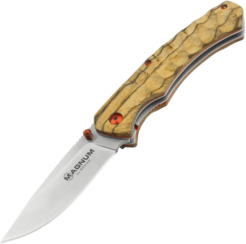 Boker Magnum Linerlock Folding Knife 3.25" 440A Steel Blade Zebra Wood Handle 01SC071 -Boker Magnum - Survivor Hand Precision Knives & Outdoor Gear Store