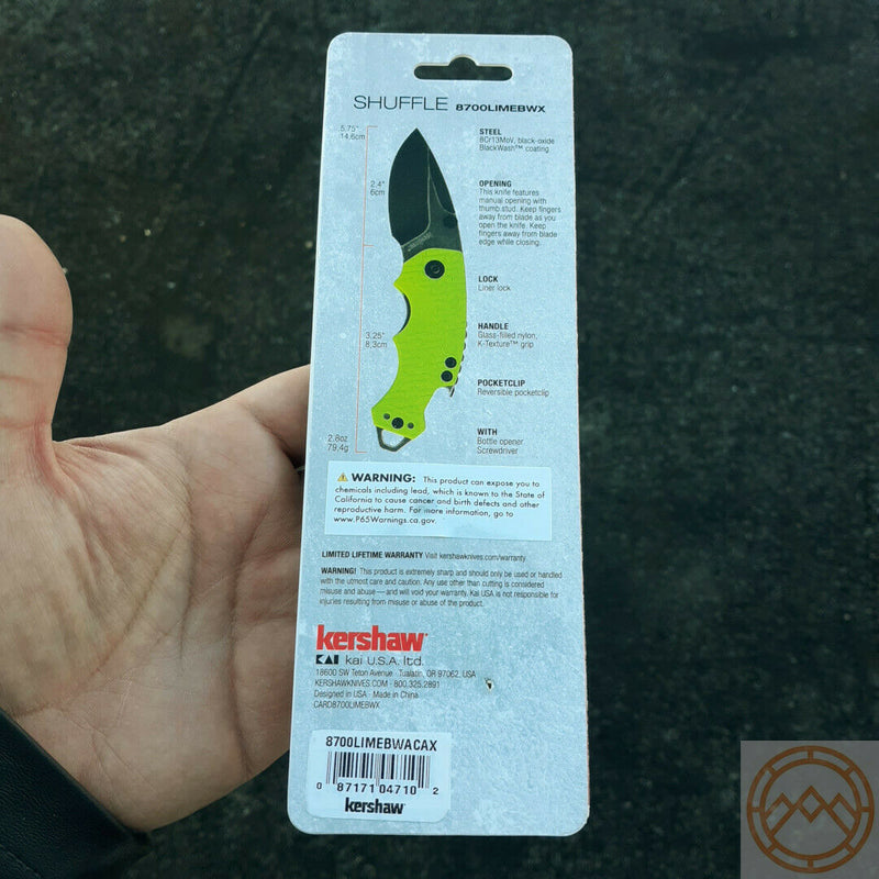 Kershaw Shuffle Linerlock Knife 2.4" 8Cr13MoV Steel Blade Lime Green GFN Handle 8700LIMEBWX -Kershaw - Survivor Hand Precision Knives & Outdoor Gear Store