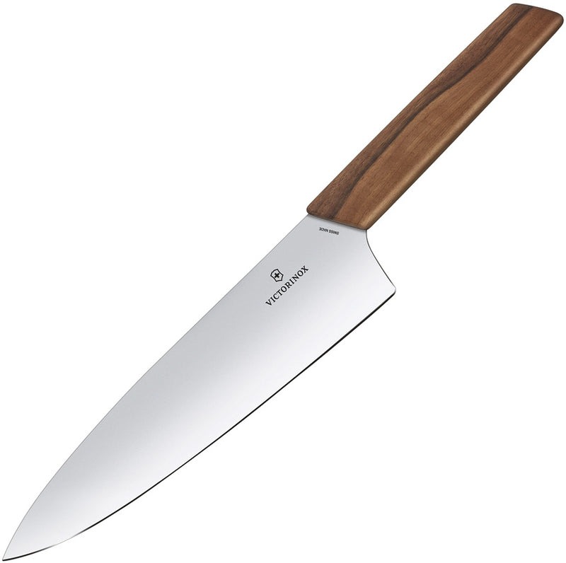 Victorinox Swiss Modern Chef's Kitchen Knife 8" Stainless Steel Blade Walnut Handle 6901020G -Victorinox - Survivor Hand Precision Knives & Outdoor Gear Store